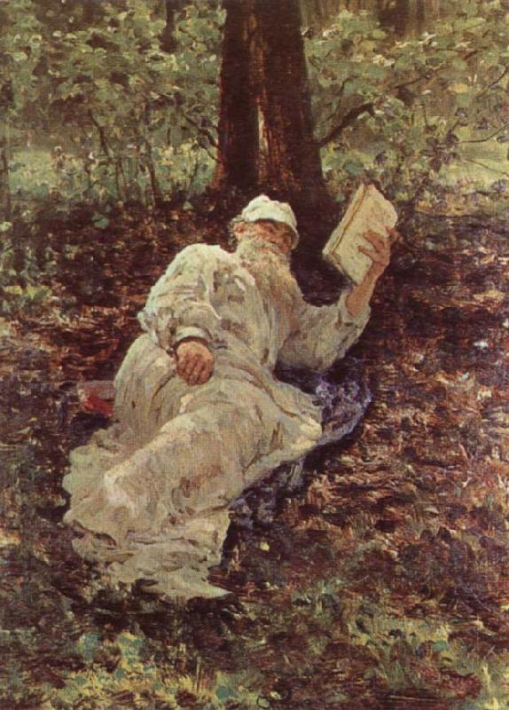llya Yefimovich Repin Tolstoy Resting in the Wood Germany oil painting art